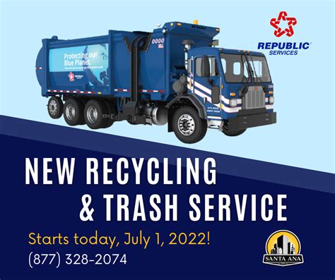 Republic trash service phone number - Trash & Recycling Services for Salinas, CA in Monterey County. Customer Care Center: 831-775-3840 . Salinas, CA. Collection Guidelines & Reporting an Issue Expand Topic. Collection Guidelines and Cart & Bin Placement Tips How do I report a missed pickup? How do I report a damaged cart or container? Bulk Pickup ...